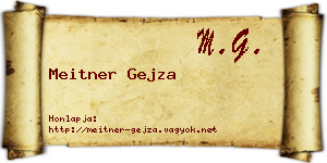 Meitner Gejza névjegykártya